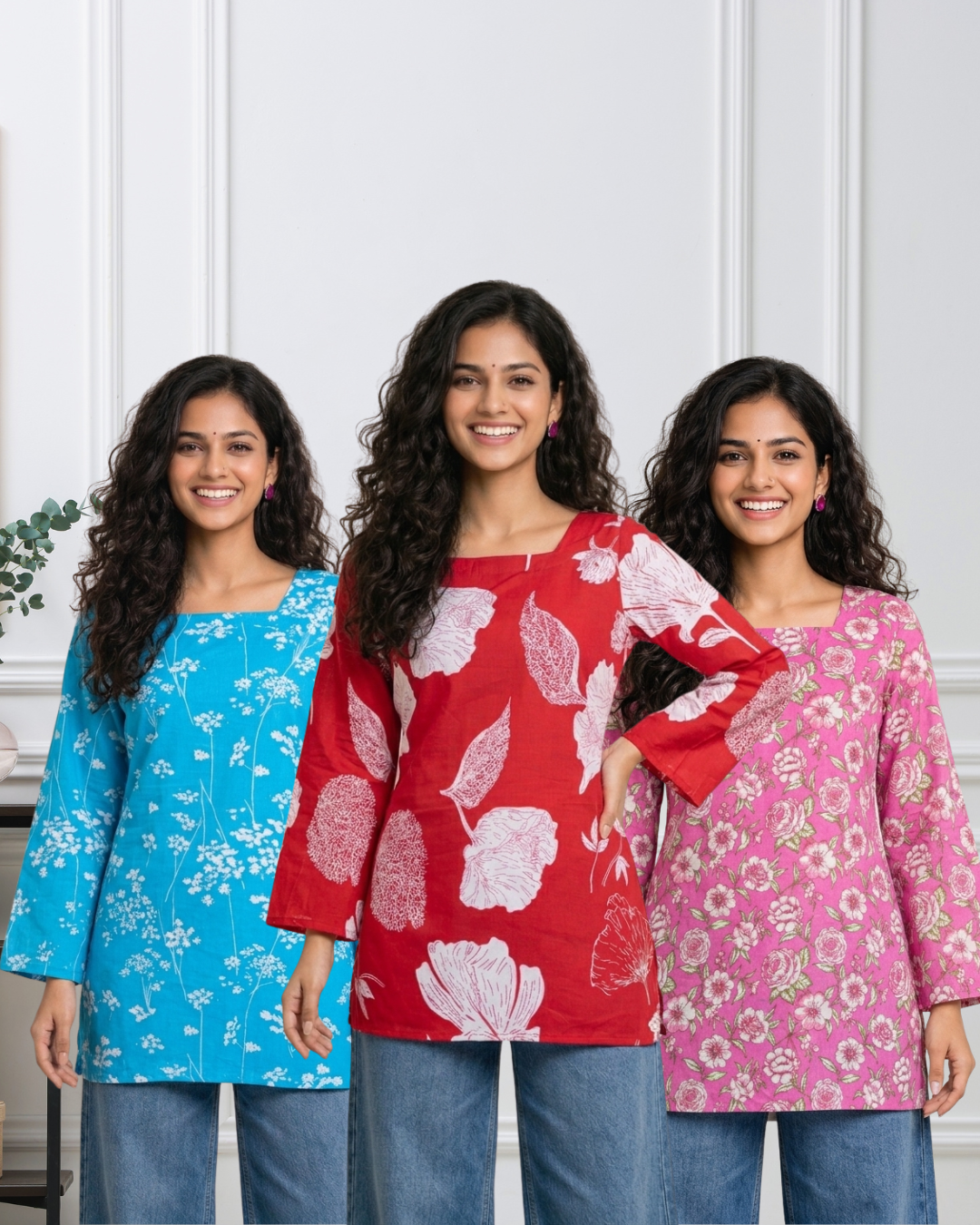 Dreamy Flare Set - Flared Sleeves Kurti (set of 3)