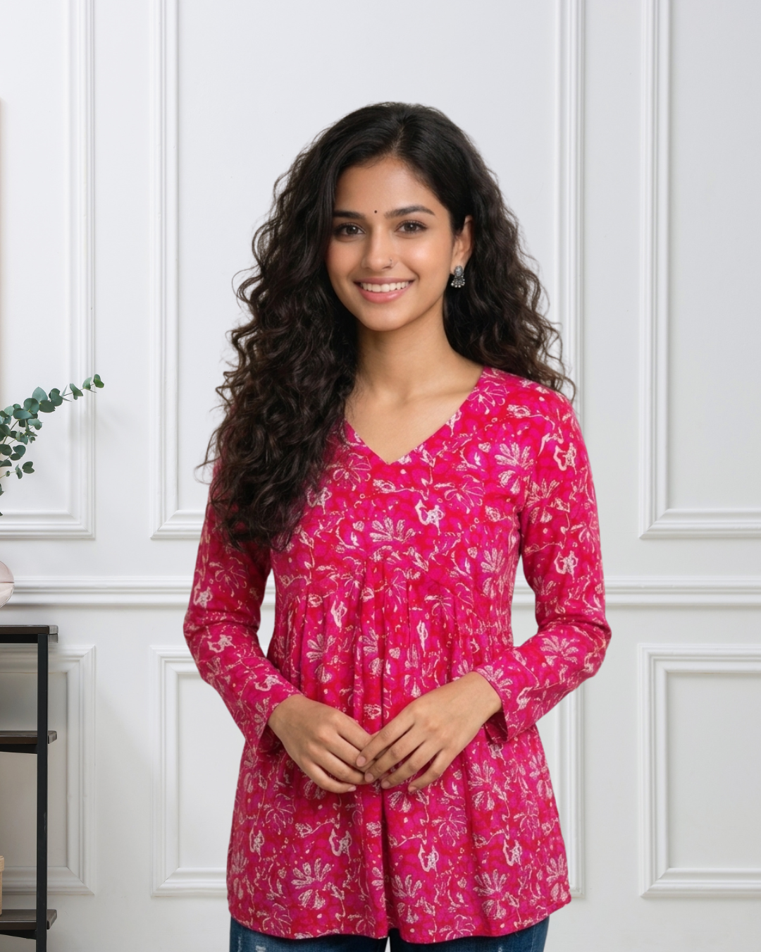 Pink Blossom - Short Kurti