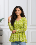 Evergreen Charm - Green Short Kurti